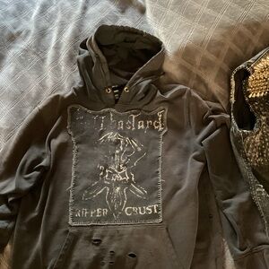 HELLBASTARD hoodie crust punk size medium slight sun fade